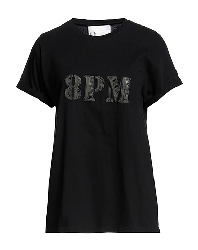 8PM T-Shirt Schwarz 100% Baumwolle