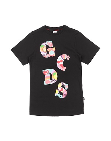 GCDS MINI T-shirt Black 100% Cotton, Elastane