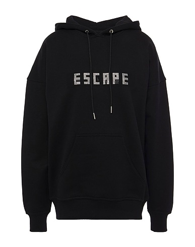 DION LEE Hooded track jacket  Black 100% Cotton, Elastane, Swarovski® Crystal