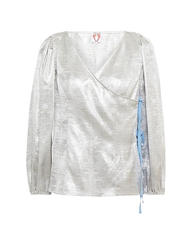 SHRIMPS Solid colour shirts & blouses Silver 71% Acrylic, 19% Viscose, 10% Polyester