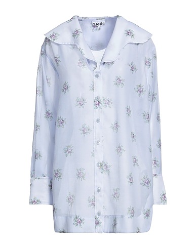 GANNI Floral shirts & blouses Lilac 65% Recycled polyester, 35% Polyester