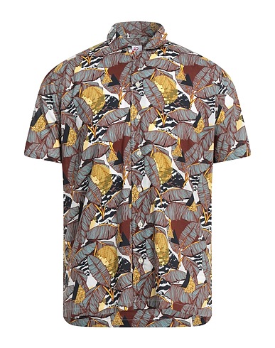 MOSCA Patterned shirt Brown 100% Cotton