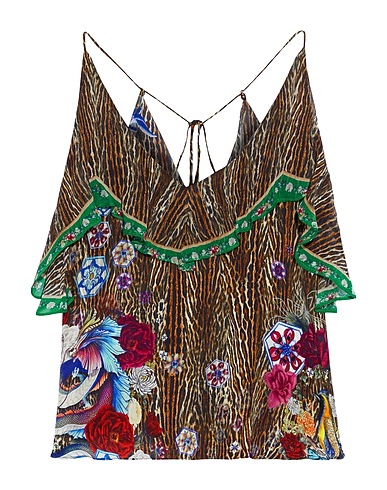 CAMILLA Top Marrone 100% Seta