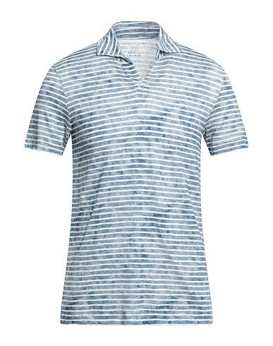 MAJESTIC FILATURES Polo shirt Slate blue 94% Linen, 6% Elastane