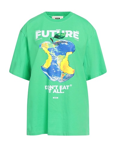 MSGM T-Shirt VERDE LIME 100% Organische Baumwolle