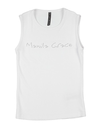 MANILA GRACE Canotta Bianco 92% Viscosa, 8% Elastan