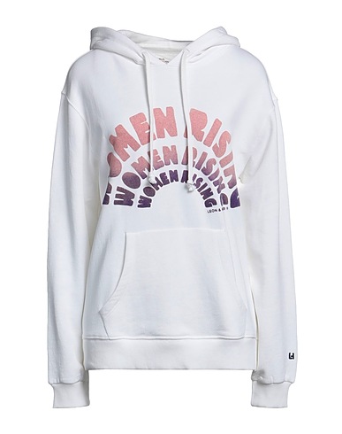 LEON & HARPER Hooded track jacket  White 75% Recycled cotton, 25% Modal