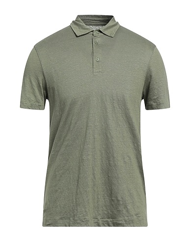 MAJESTIC FILATURES Polo shirt Military green 94% Linen, 6% Elastane