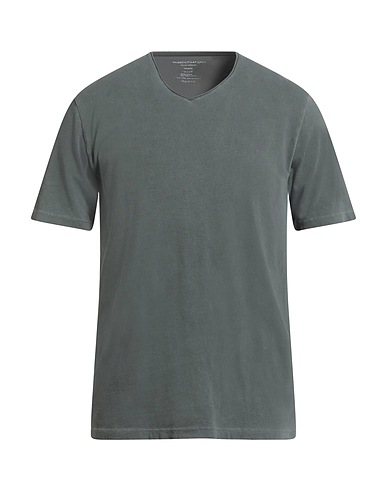 MAJESTIC FILATURES Basic T-Shirt Dark green 94% Cotton, 6% Elastane