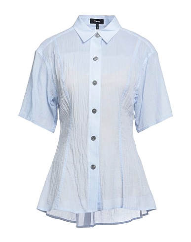 THEORY Solid color shirts & blouses Sky blue 100% Cotton, Polyester