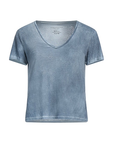 MAJESTIC FILATURES T-shirt Slate blue 94% Linen, 6% Elastane