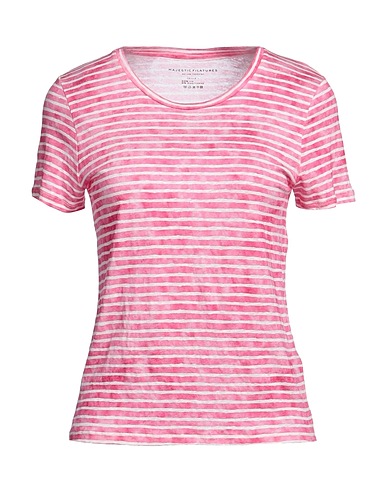 MAJESTIC FILATURES T-shirt Pink 94% Linen, 6% Elastane