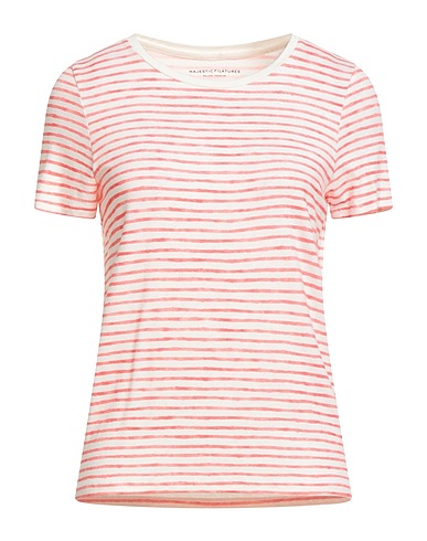 MAJESTIC FILATURES T-shirt Coral 94% Linen, 6% Elastane