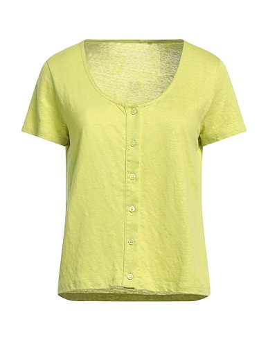 MAJESTIC FILATURES Linen shirt Lime green 94% Linen, 6% Elastane
