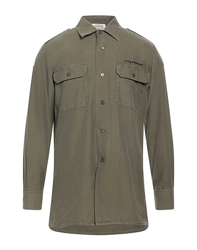 NOT PRINTED Shirts Military green Cotton, Polyester