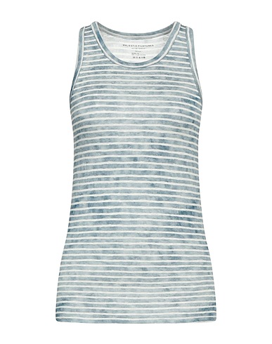 MAJESTIC FILATURES Vest Pastel blue 94% Linen, 6% Elastane