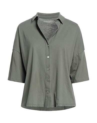 MAJESTIC FILATURES Solid colour shirts & blouses Military green 100% Cotton