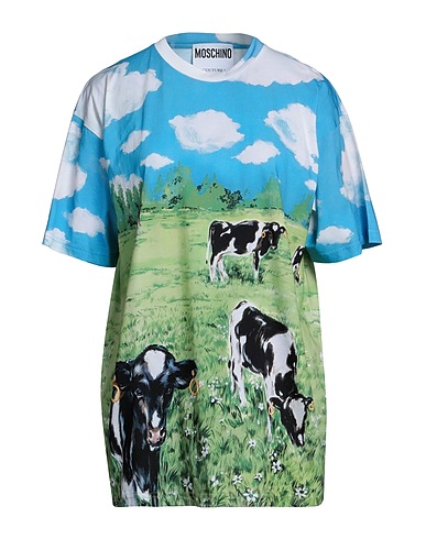 MOSCHINO T-shirt COUTURE Sky blue 100% Cotton