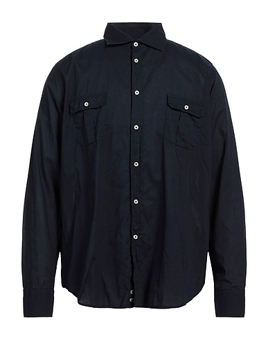 GMF 965 Solid color shirt Navy 100% Cotton
