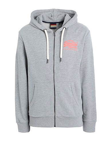 SUPERDRY Hooded track jacket  Grey 60% Cotton, 40% Polyester