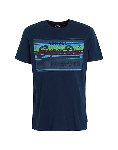 SUPERDRY Camiseta Azul marino 100% Algodón