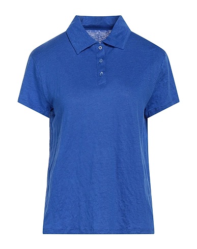 MAJESTIC FILATURES Polo shirt Bright blue 94% Linen, 6% Elastane