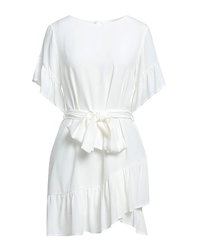 TWENTY EASY by KAOS Short dress White 83% Acetate, 17% Silk