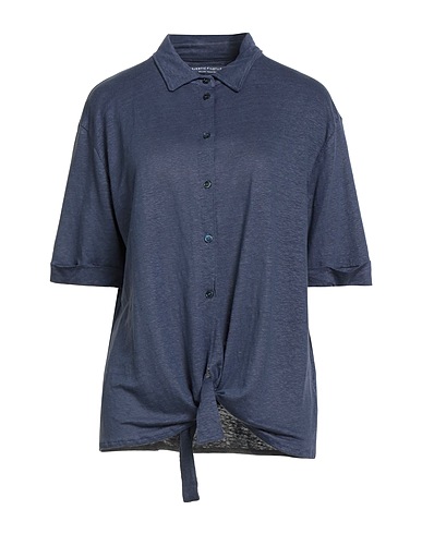 MAJESTIC FILATURES Linen shirt Navy blue 94% Linen, 6% Elastane
