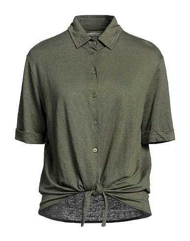 MAJESTIC FILATURES Linen shirt Military green 94% Linen, 6% Elastane