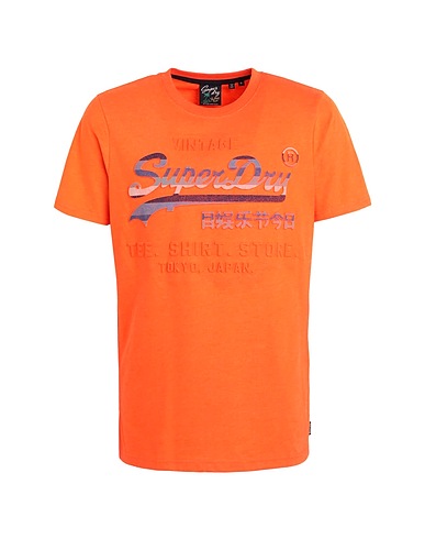 SUPERDRY T-shirt Orange 57% Cotton, 43% Polyester