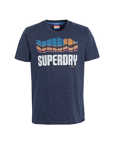 SUPERDRY T-shirt Midnight blue 55% Recycled cotton, 45% Recycled polyester