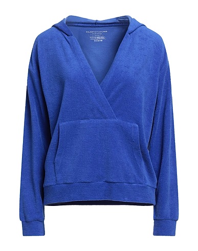 MAJESTIC FILATURES Hooded track jacket  Blue 50% Modal, 50% Cotton