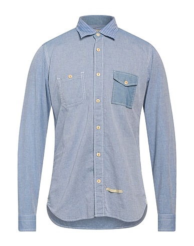 TINTORIA MATTEI 954 Patterned shirt Light blue 100% Cotton