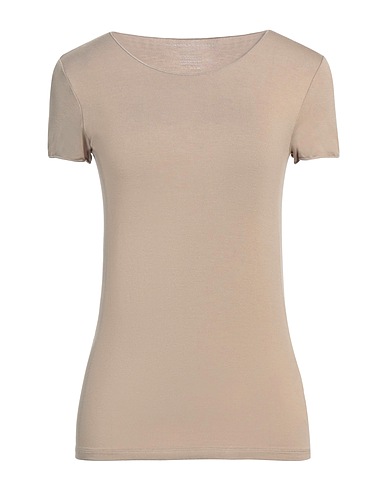 MAJESTIC FILATURES Basic T-Shirt Beige 94% Viscose, 6% Elastane