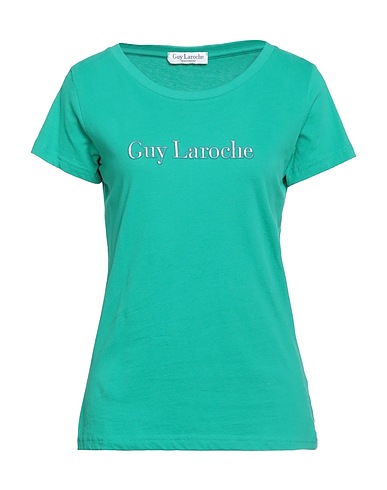 GUY LAROCHE Basic T-Shirt Green 100% Cotton