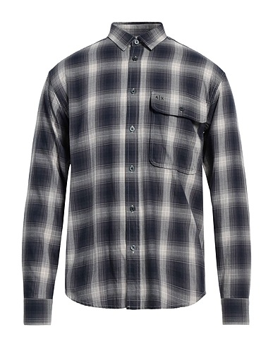 ARMANI EXCHANGE Kariertes Hemd Nachtblau 100% Baumwolle