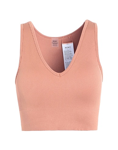 ROXY Crop top RX Top Chill Out Seamless V Light brown 92% Polyamide, 8% Elastane