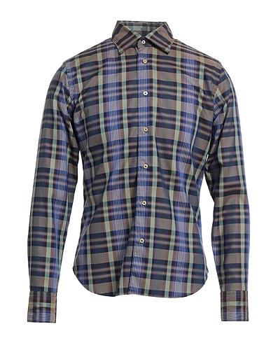 CALIBAN Camicia a quadri Verde chiaro 100% Cotone