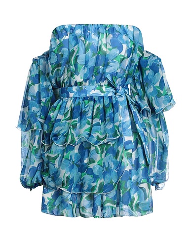 JIJIL Off-the-shoulder top Azure 100% Polyester, Cotton, Polyamide, Nylon