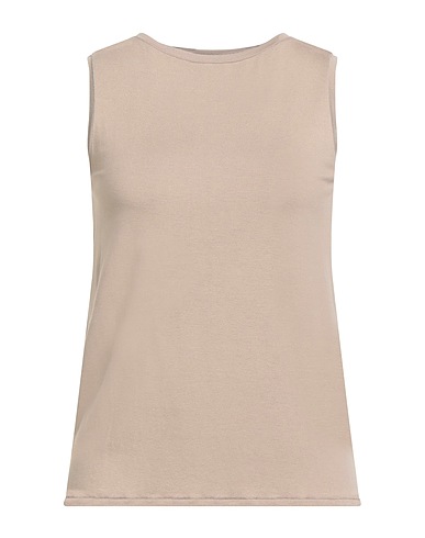 MAJESTIC FILATURES Tank top Beige 94% Viscose, 6% Elastane