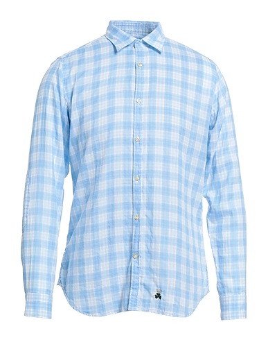 CLBN Camicia a quadri Celeste 100% Cotone