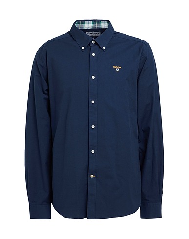 BARBOUR Einfarbiges Hemd Marineblau 97% Baumwolle, 3% Elastan