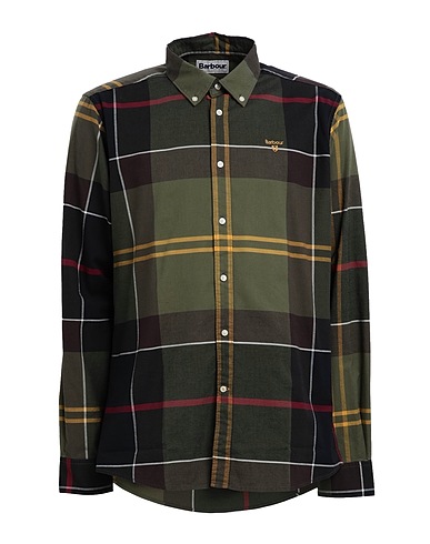 BARBOUR チェック柄シャツ ミリタリーグリーン コットン 97% / ポリウレタン 3%