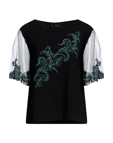 CLIPS T-shirt Black 96% Viscose, 4% Elastane