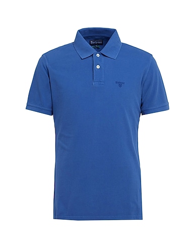 BARBOUR Polo shirt Slate blue 100% Cotton