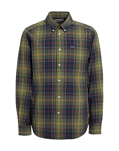 BARBOUR Checked shirt Military green 100% Cotton