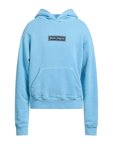 PALM ANGELS Hooded track jacket  Azure 100% Cotton, Elastane
