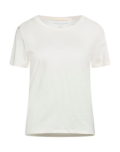 MAJESTIC FILATURES Basic T-Shirt Cream 67% Lyocell, 33% Cotton