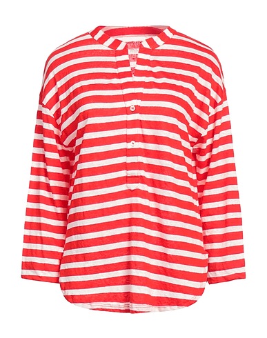 MAJESTIC FILATURES T-shirt Red 93% Linen, 4% Elastane, 3% Cotton