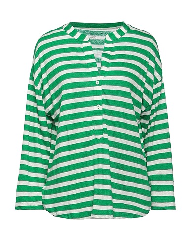 MAJESTIC FILATURES T-shirt Verde 93% Lino, 4% Elastan, 3% Cotone